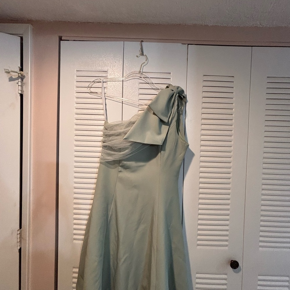 Elegant One-Shoulder Dress in Sage Green